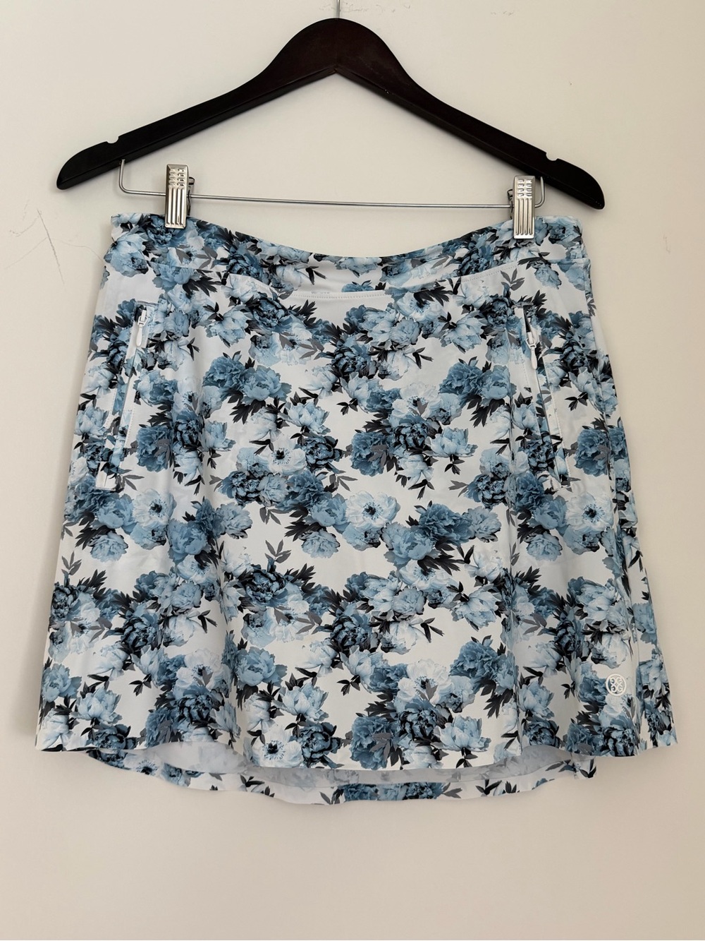 G/FORE Blue Floral A-Line Skirt